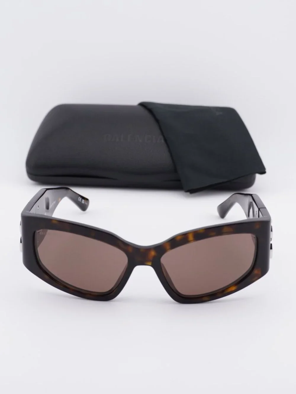 Balenciaga BB0321S 008 Cat Eye Sunglasses - Dark Havana / Brown